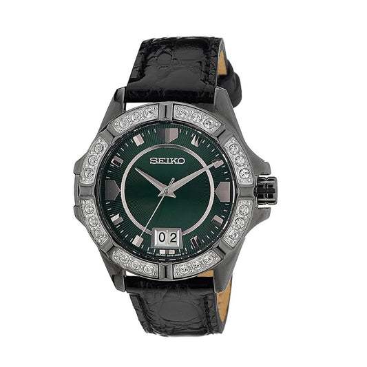 Seiko Emerald Gunmetal Swarovski