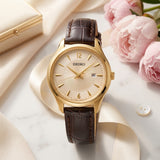 Seiko Essentials Rose Gold & Leather