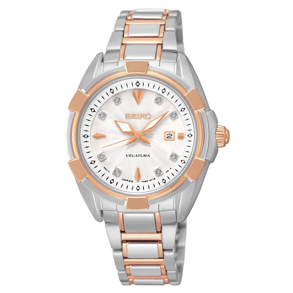 Seiko Dama Velatura Plata/Oro rosa/Diamantes