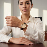 Seiko Essentials Rose Gold & Leather